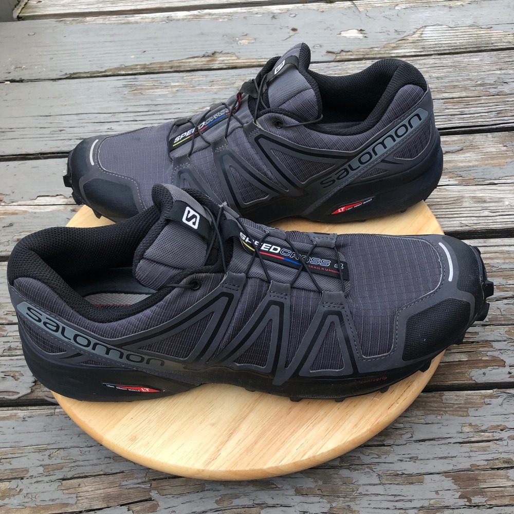 Salomon Speedcross 4 Shoes Mens 12.5 US Grey Black 392253 Trail Running Gorpcore